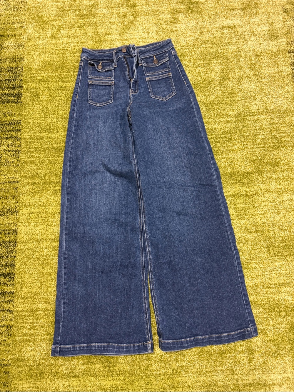 Cello Dark Blue Wide-Leg High-Rise Jeans